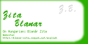 zita blanar business card